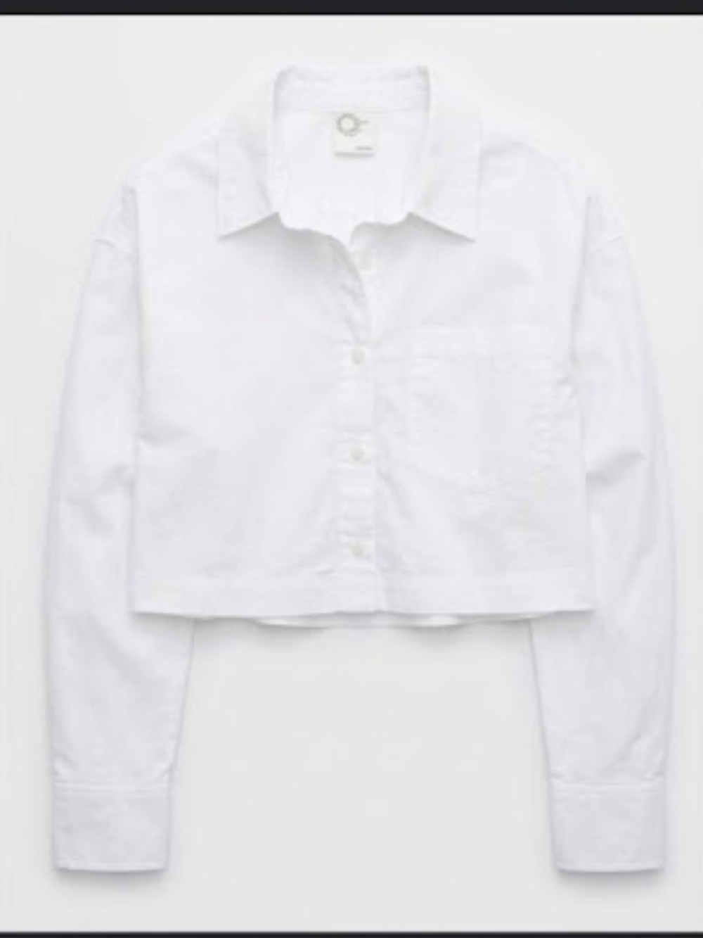 NWOT Offline by Aerie Cropped Button Down Long-Sleeve Shirt in White